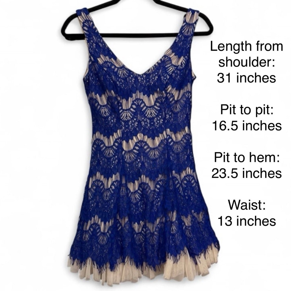 B. Darlin Blue Lace Mini Fit & Flare Dress